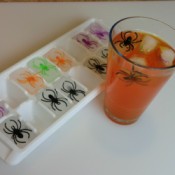ice cubes in orange soda