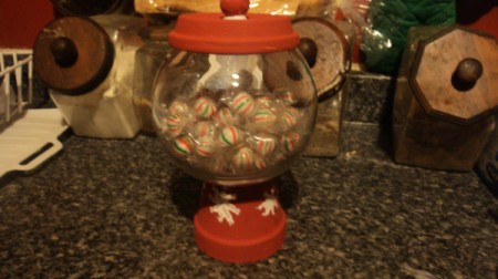 Terra Cotta Clay Pot Gumball Machine
