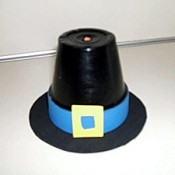Clay pot pilgrim hat.