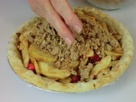 adding crumb topping