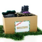 Box of Christmas donations.