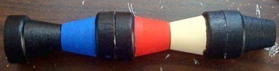 Gluing pots together.
