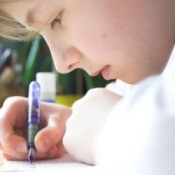 Child doing homework.