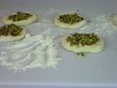 filling on dough