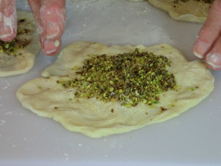 stretching dough