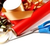 Wrapping paper, bows and supplies