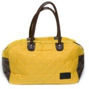 Photo of a yellow fabric purse.