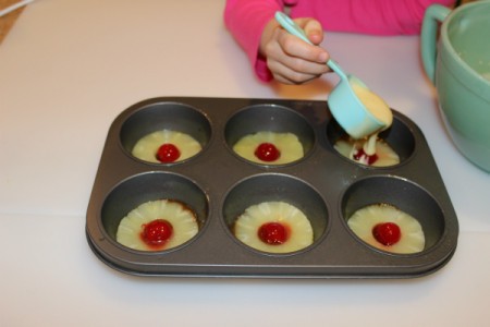 pour in batter