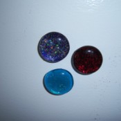 Three of the finished magnets.