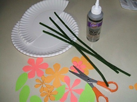 Paper Plate Flower Basket