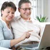 A couple shopping online.