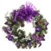 Decorative bow on a purple wreath.