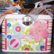 Decorated recipe box.