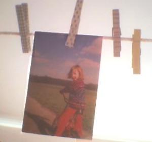 Photo clipped to line.