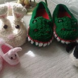 Crochet slippers.