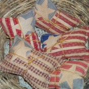 Flags in basket.