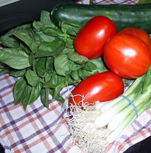 Basil Tomato Salad with Grilled Chicken
