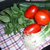 Basil Tomato Salad with Grilled Chicken
