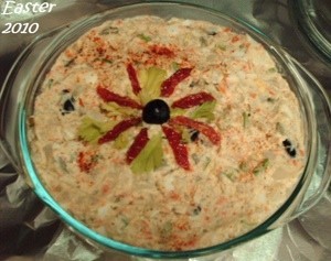 Bowl of potato salad.