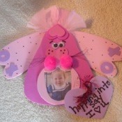 Pink bunny photo frame.