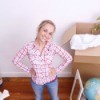 Woman Moving With Houseplants