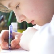 Boy doing homework