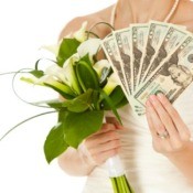 bride holding money