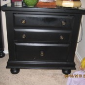 Black nightstand.