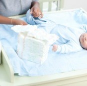Baby with Diaper Rash Getting Changed