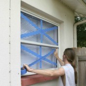 Tape on windows.