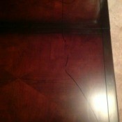 Marker lines on coffee table.