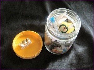 View of inside filled jar.