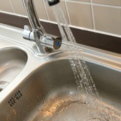 Well water running a in a sink.