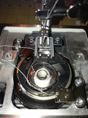 Sewing machine bobbin.