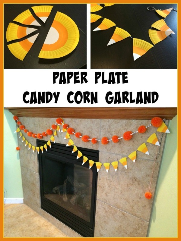 Candy Corn Garland
 Making a Paper Plate Candy Corn Garland