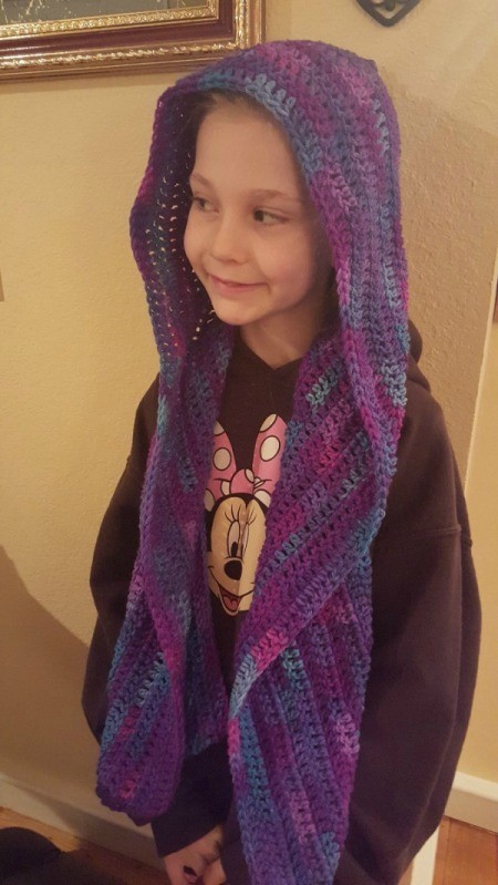 Making a Crocheted Hooded Scarf ThriftyFun