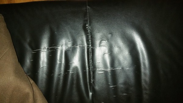 repairing a tear in leather sofa