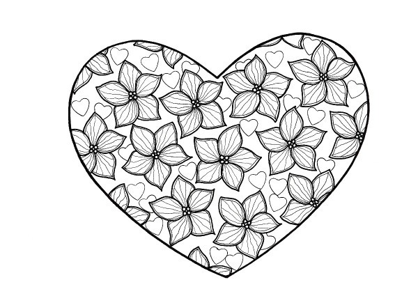 True Love Heart Adult Coloring Page ThriftyFun