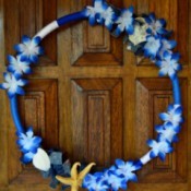 Blue Ombré Holiday Wreath - finished ombré wreath