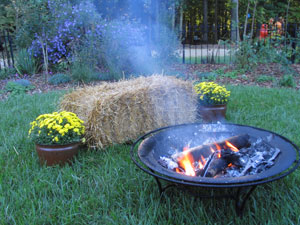 Hay Bales and a Nice Fire