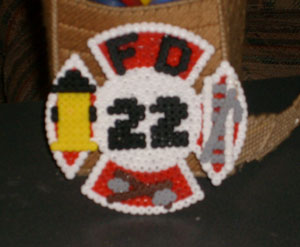 Perler Beads Fire Department Symbol