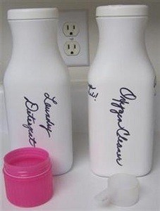 Reusing Creamer Containers For Portable Laundry Supplies
