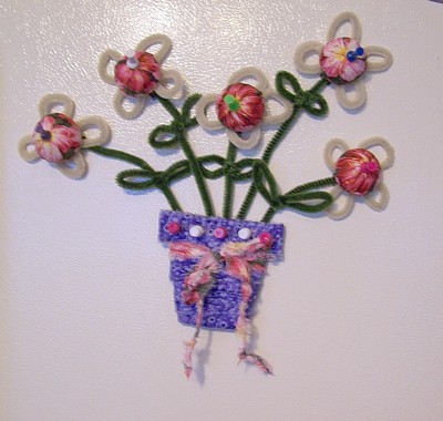 photo of finished Flower Pot Note Holder