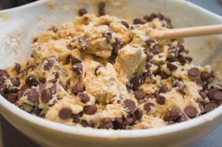 Chocolate Chip Cookie Dough in a Bowl