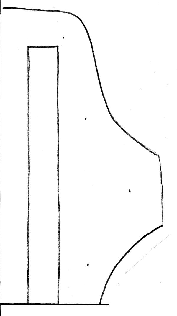 hand drawn pattern showing where to cut slot in hanger