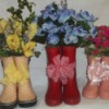 Finished Rain Boot Flower Arrangement