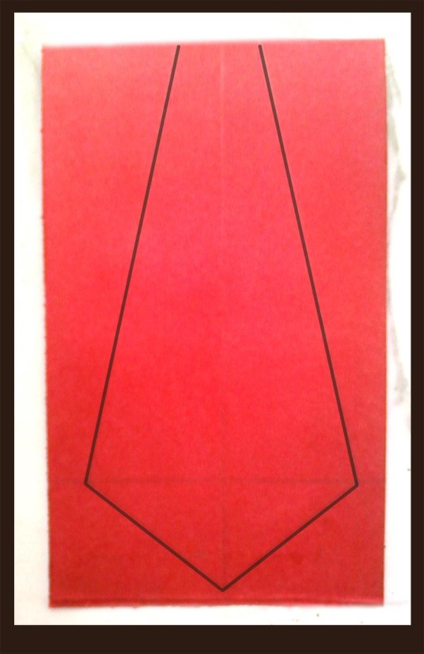 Red cardstock with necktie outline