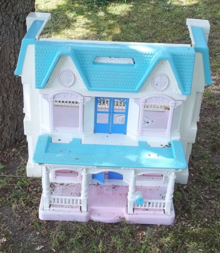 Two story plastic doll house
