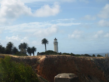 The Point Vicente Lighthouse from a distance.