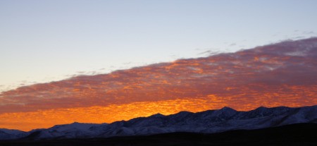 A beautiful mountain sunset in Nevada.